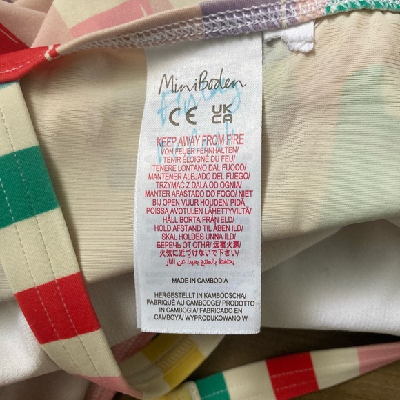 [Boden] Popsicle Stripe Print One Piece Swimsuit 8-9 Y - Picture 7 of 7